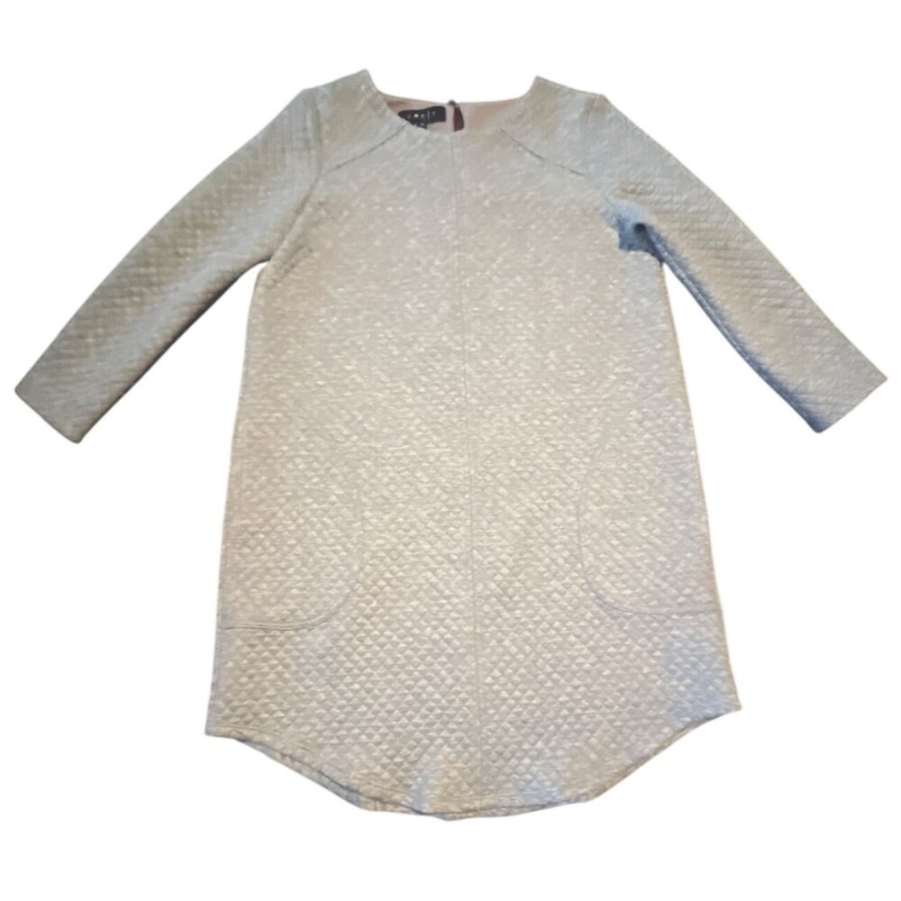 Corey Gray Quilted Long Sleeve Shift Dress S Made In USA‎ Pockets